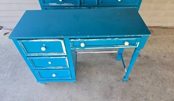 Desk with 4 drawers, solid wood