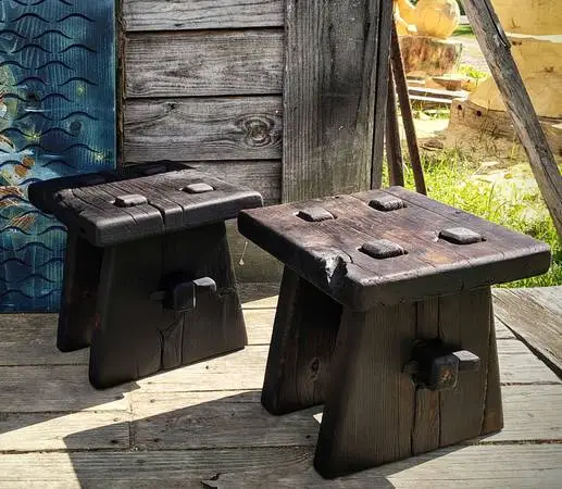 Shou Sugi Ban 2 CUSTOM STOOLS/STANDS RECLAIMED BARNWOOD