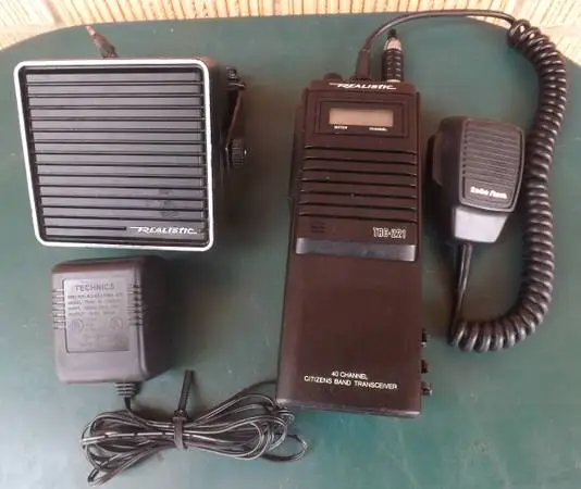 Realistic TRC-221 40 Channel Handheld CB Radio w/Mic, Speaker & Adapte