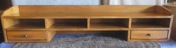 Solid Oak Desktop with 2 Drawers