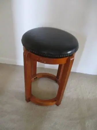 Heavy Duty - Thick Padded- Swivel Leather Stool
