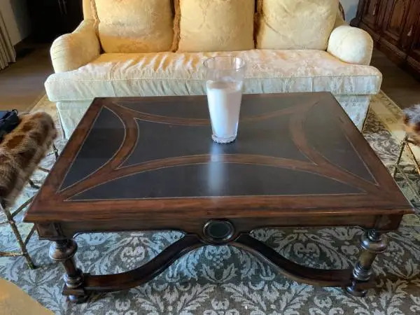 Leather coffee table