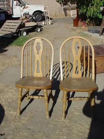 2 COCHRANE company solid oak chairs