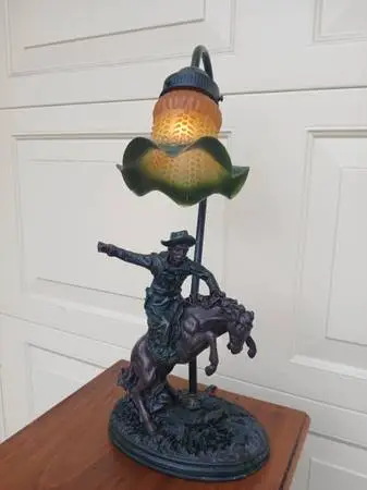 Vintage Horse and rider lamp, western lamp from 1996