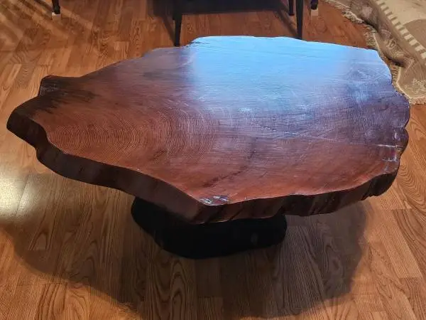 Redwood live edge coffee table