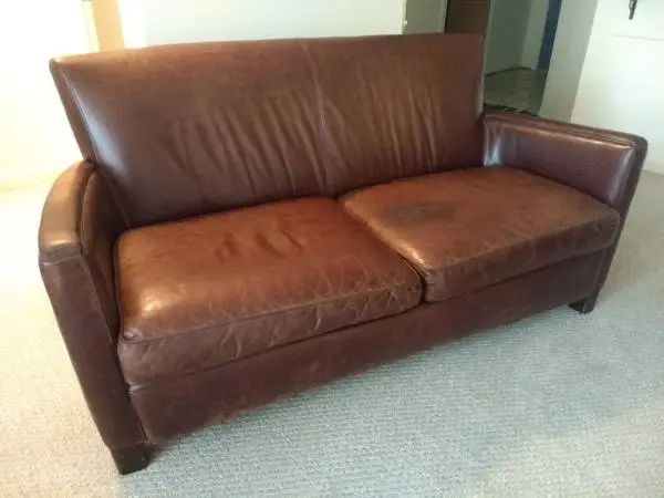 Crate & Barrel Leather Loveseat
