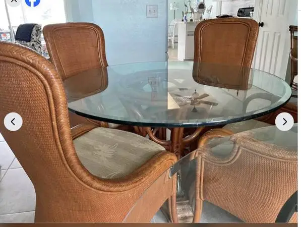 authentic Tommy Bahama dining set glass top 4 chair chairs