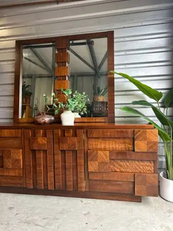 Mid Century LANE Staccato Bedroom Dresser and Mirror
