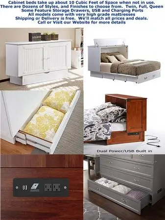 🌟Murphy Style Cabinet Beds - Space Saving - We Beat Any Legit Price!