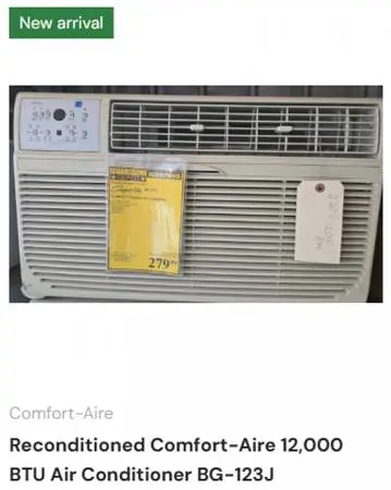 Reconditioned Comfort-Aire 12,000 BTU Air Conditioner BG-123J