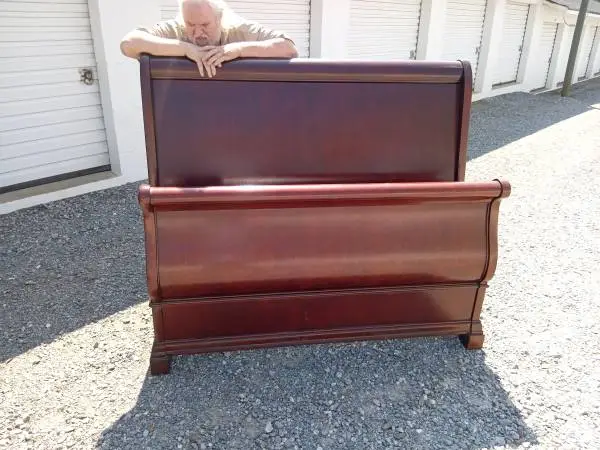 Queen sleigh bed with mattress set