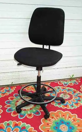 BAR STOOL Kitchen Chair Rolling Tall Seat Work Shop Furniture Black