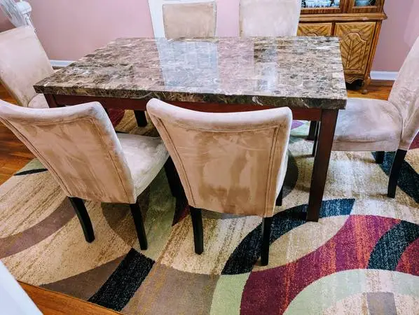 Dinning set with table and six chairs for sale