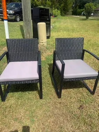 Outdoor Patio Rocking Chairs – Set of 2 Woven Wicker Armchairs