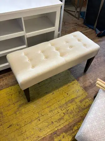 Decorative Gold Tufted Bench
