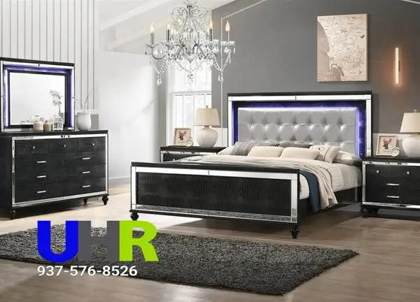Luxury Style Valentino Silver King Bed - American Imports