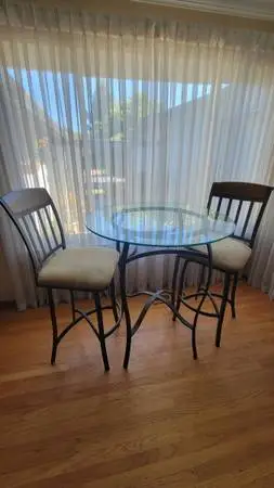 High Top Table with Swivel Stools