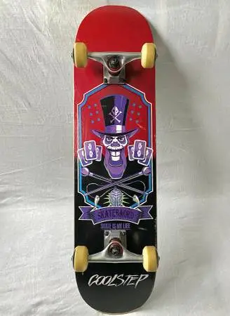 Coolstep 31 Complete Skateboard - Grab It Today - Skull Graphic - Exc