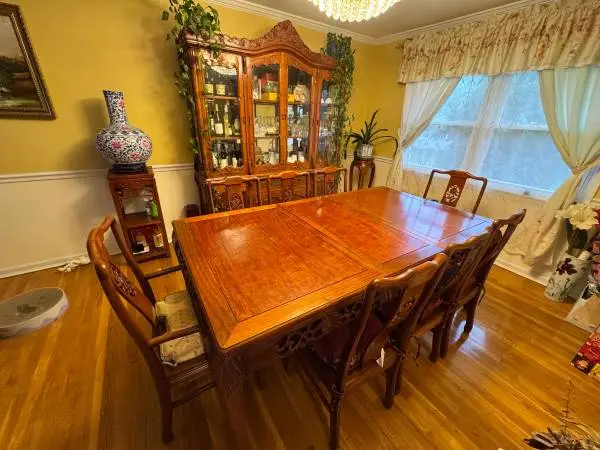 Beautiful Rosewood Dining Table, China Cabinet, Plant Stands, +