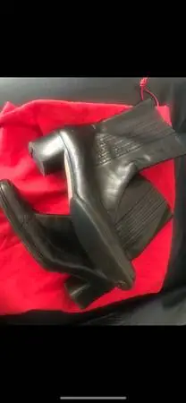 Womens BLACK Leather BALLY Dress Boots - 38 1/2