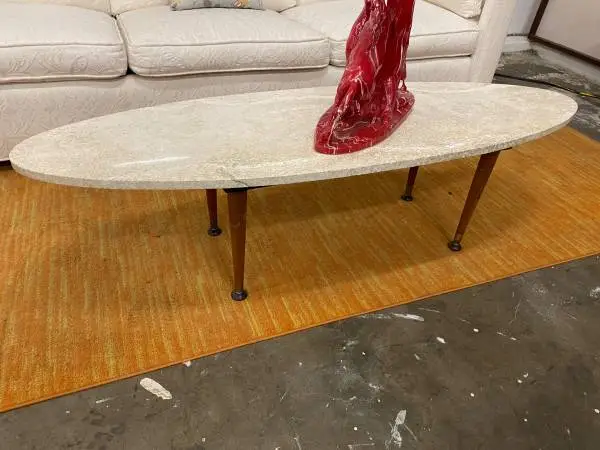 Mid Century Travertine Coffee Table