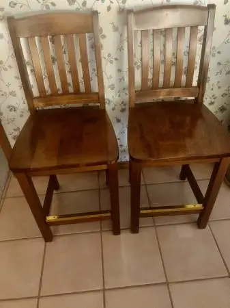 High-End Holsag Bulldog Slant Back Bar Stools (1 pair)