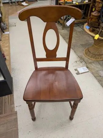 Pair of solid wood dining chairs