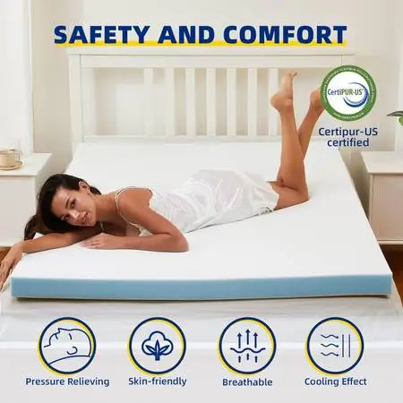 NEW 3 Full Size CertiPUR-US Certified Memory Foam Mattress Topper