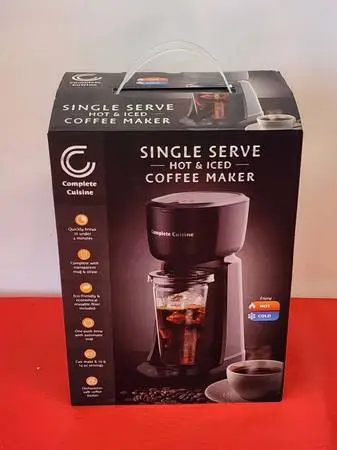 Complete Cuisine Single Serve Hot & Iced Coffee Maker -BRAND NEW-