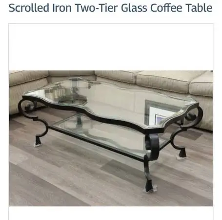 Two tier glass coffee table