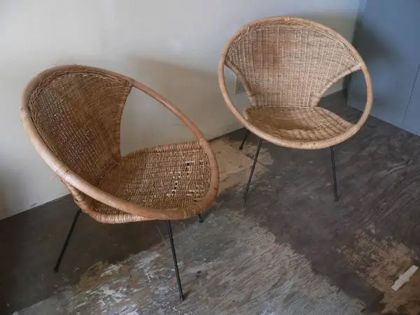 MCM Rattan Basket Chairs