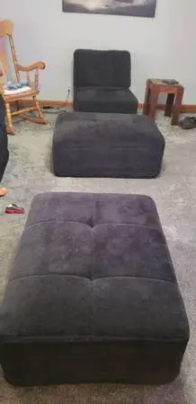 Boneless Cloud Couch, 136 w/2 Ottomans
