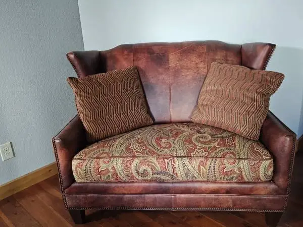 Couch, loveseat, wicker furniture