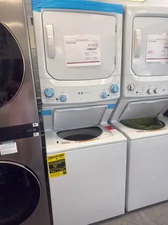 GE 27 in. Unitized Spacemaker Washer & Electric Dryer Center - White - $1,049 (M