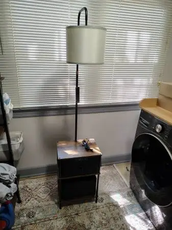 Brand New End Table with Remote Control Lamp and Built in Power