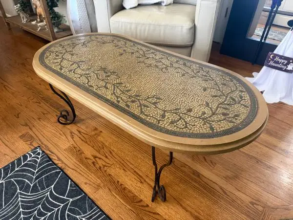 Rustic Coffee Table - Oval Mosaic