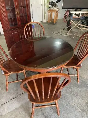 Corner Curio Cabinet and Table and Chairs`