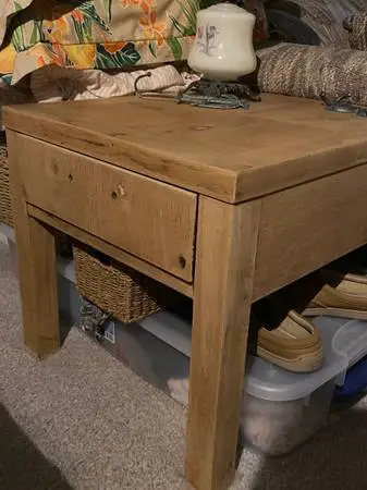 Two wood end tables (ready for refinishing)