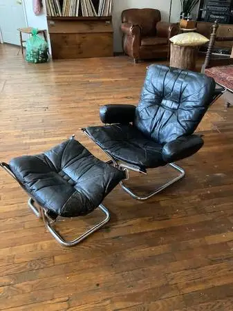 Harald Relling Westnofa Wing Chair and ottoman