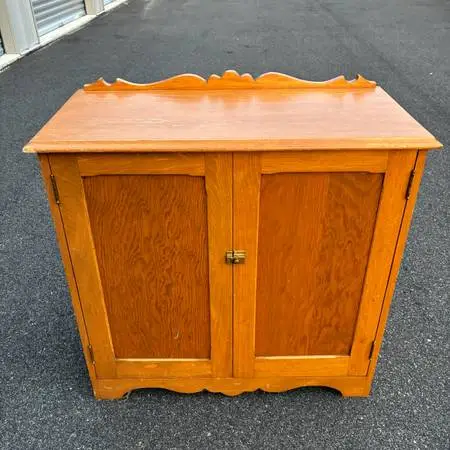 Vintage Wooden Two-Door Storage Cabinet