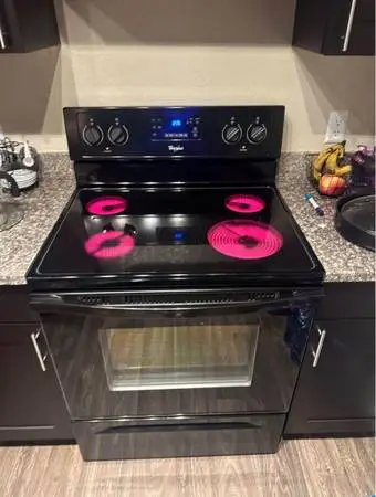 Black electric stove