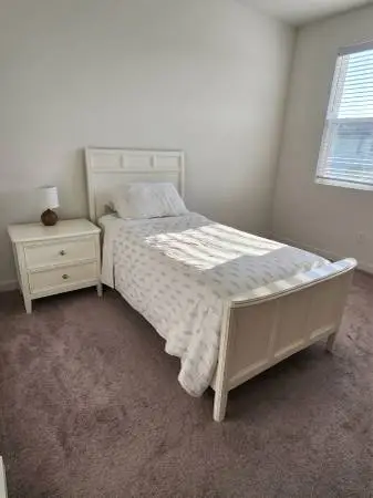 Wooden Twin Bed with Matching Night Stand