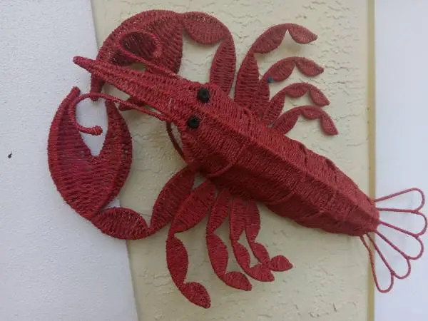 LARGE 30 VINTAGE RED WOVEN LOBSTER