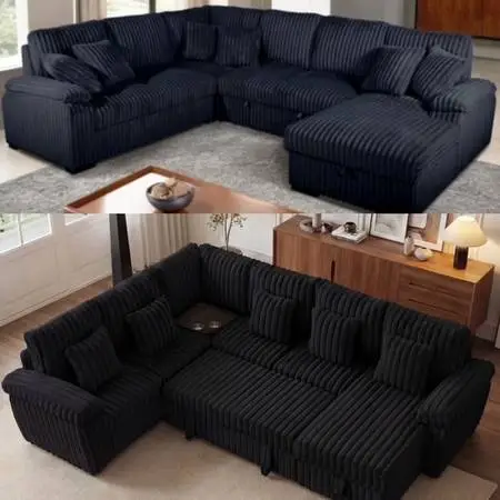 Ashley midnight madness sectional large plush sectional couch