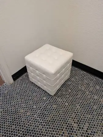 Baxton Studio Siskal White Modern Cube Ottoman (Set of 2)