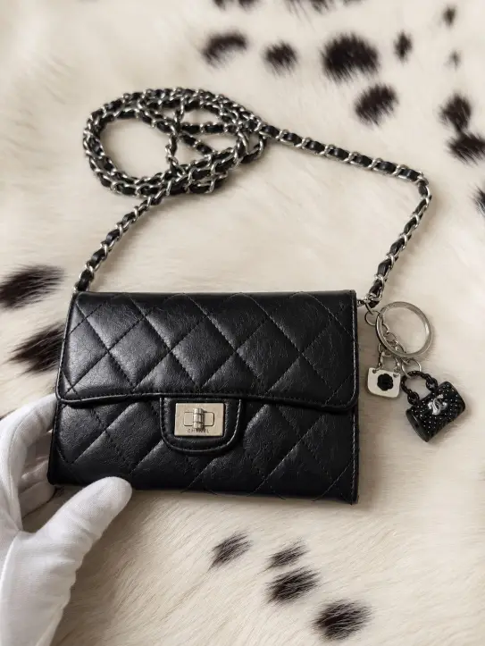 Authentic Chanel 6x4.5 wallet on a chain