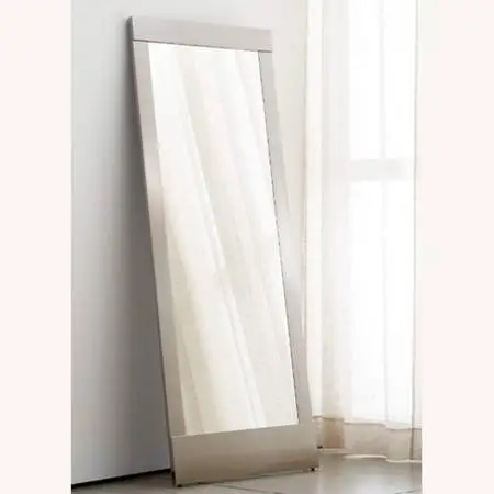 Crate & Barrel Colby Nickel Floor Mirror