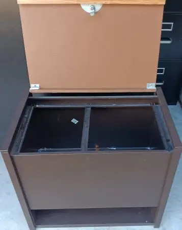 Storage Bench,Letter-Size File Cabinet,Chocolate,File Hanger Rails,Oak