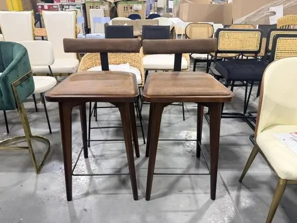 Sao Bento Pub Bar Stool Set Chestnut Brown (Set Of 2) Brand New