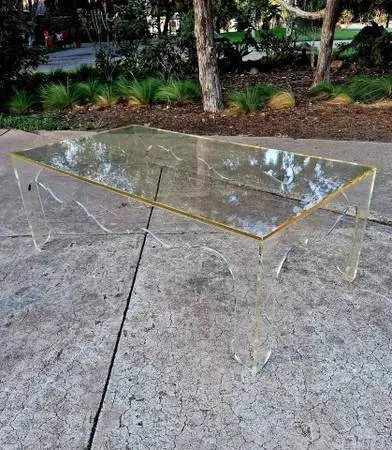 Mid Century Modern Lucite Chop Coffee Table